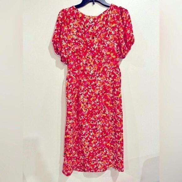 Sanctuary Women's Floral Puff Sleeve Midi Dress Red, Sunset Bloom size 2 [COPY] - Picture 7 of 8